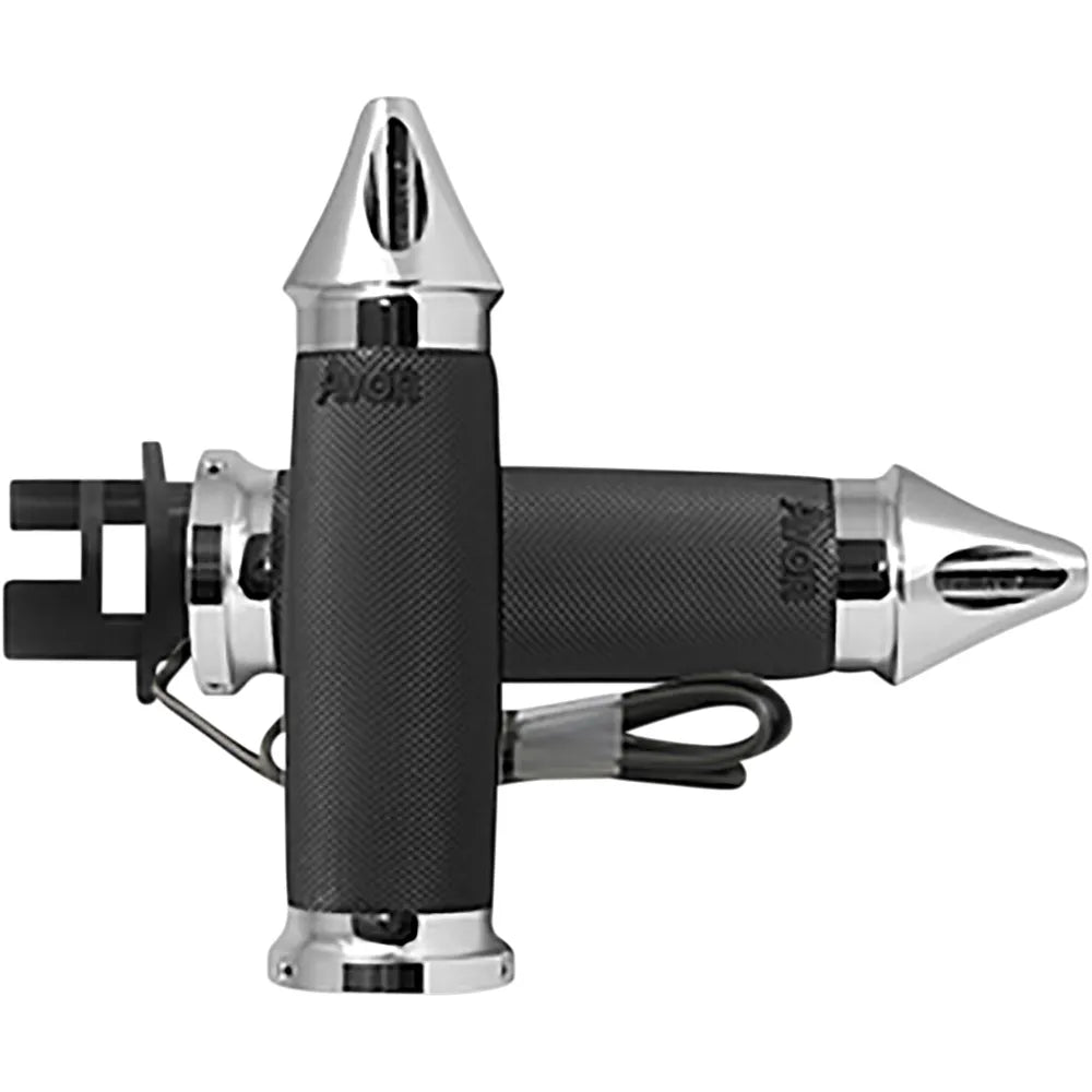 Grips - Heated - Custom Contour - Spike - Indian - Chrome