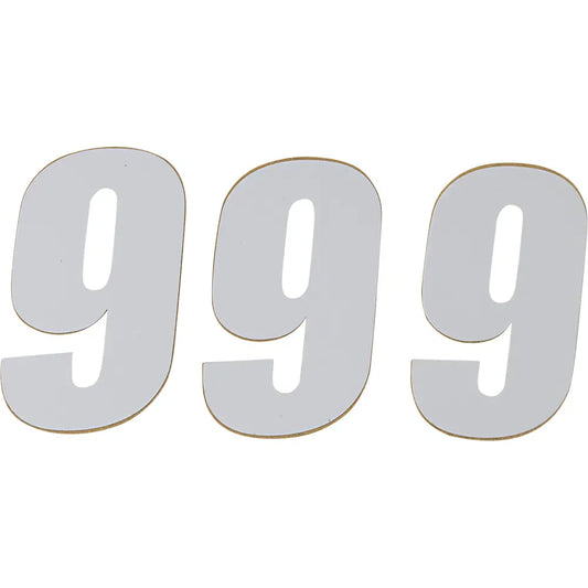 SX Plate Number - #9 - White - 6"