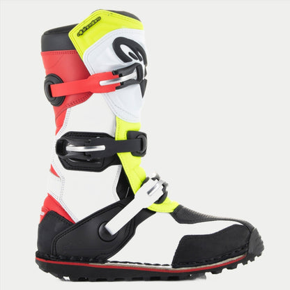 Botas Alpinestars Tech-T - Blanco/Rojo/Fluorescente Amarillo/Negro