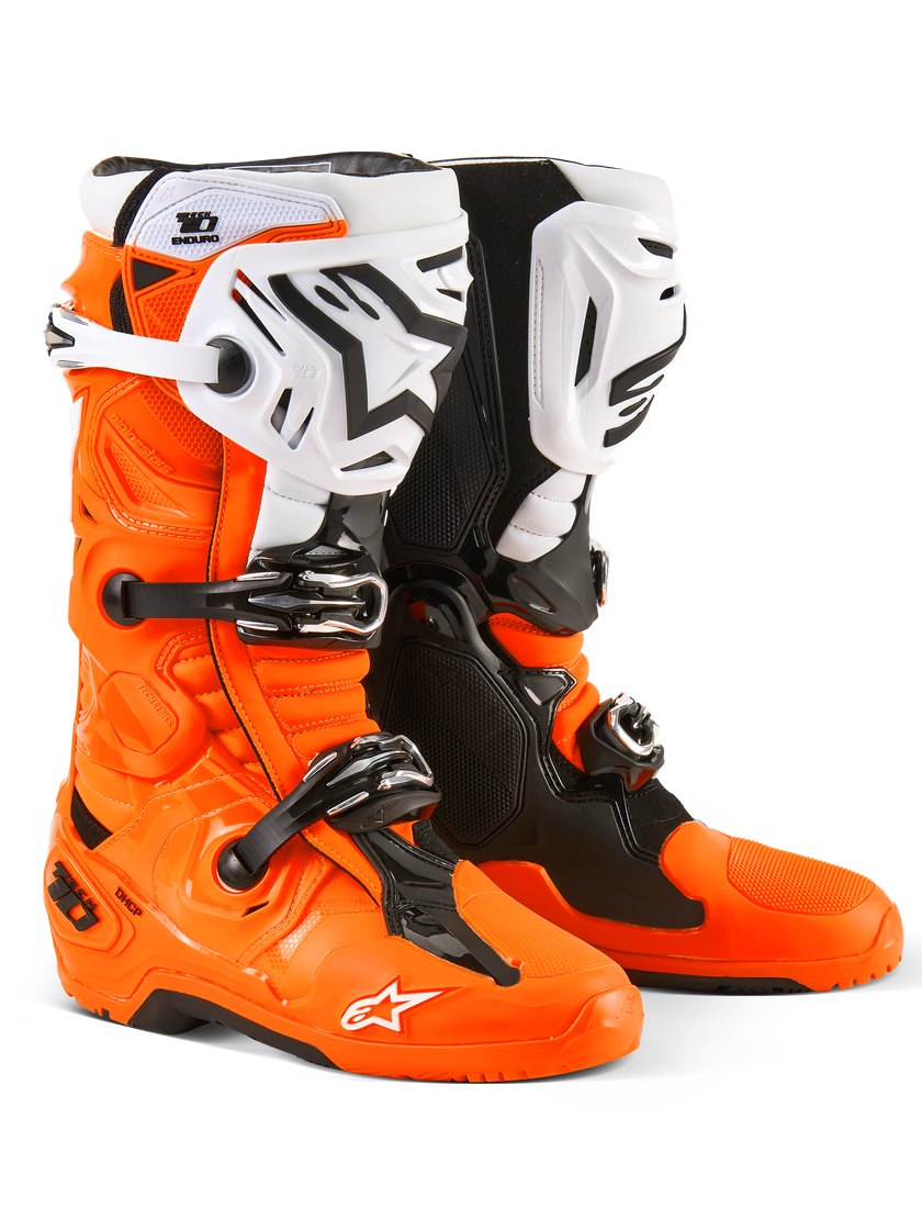 Botas Alpinestars Tech 10 Enduro - Naranja Fluo/Negro/Blanco