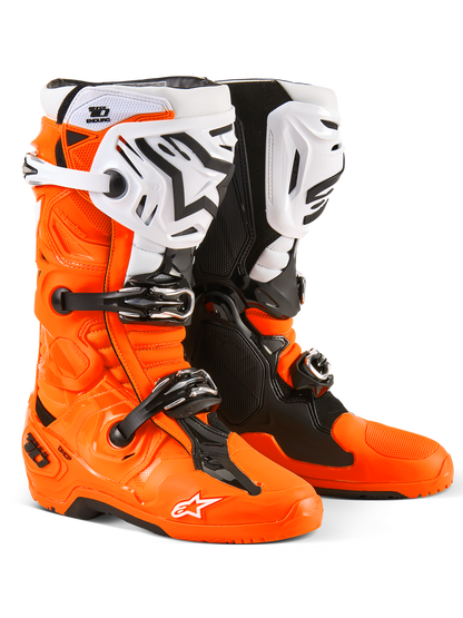 Botas Alpinestars Tech 10 Enduro - Naranja Fluo/Negro/Blanco