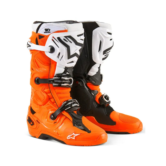 Botas Alpinestars Tech 10 Enduro - Naranja Fluo/Negro/Blanco