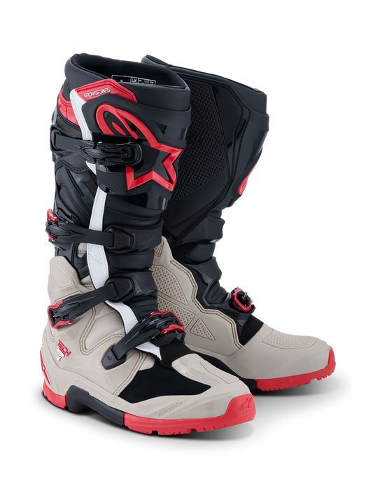 Botas Alpinestars Tech 7 – Negro/Gris Claro/Rojo Brillante