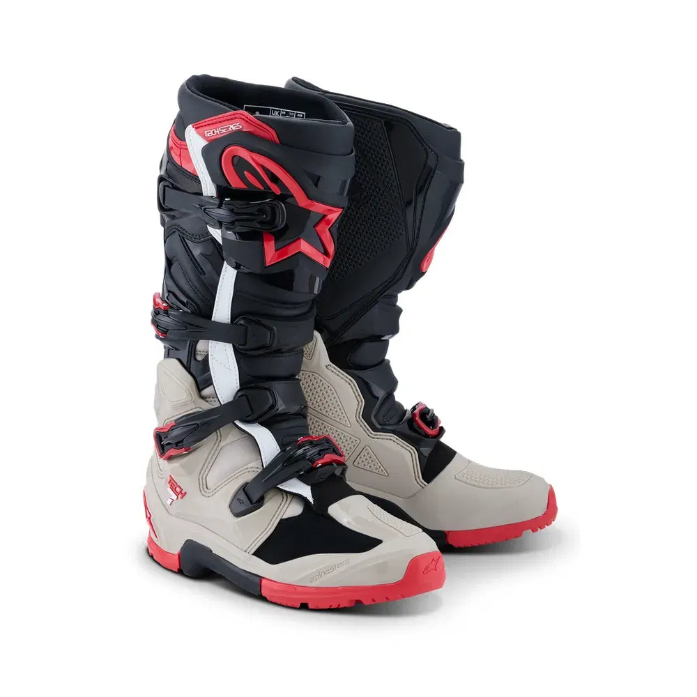 Botas Alpinestars Tech 7 – Negro/Gris Claro/Rojo Brillante
