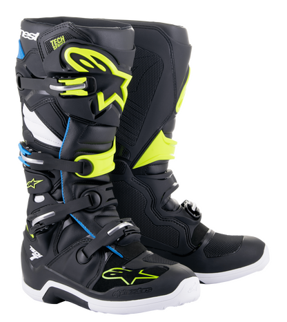 Botas Alpinestars Tech 7 -  Negro/Azul/Amarillo