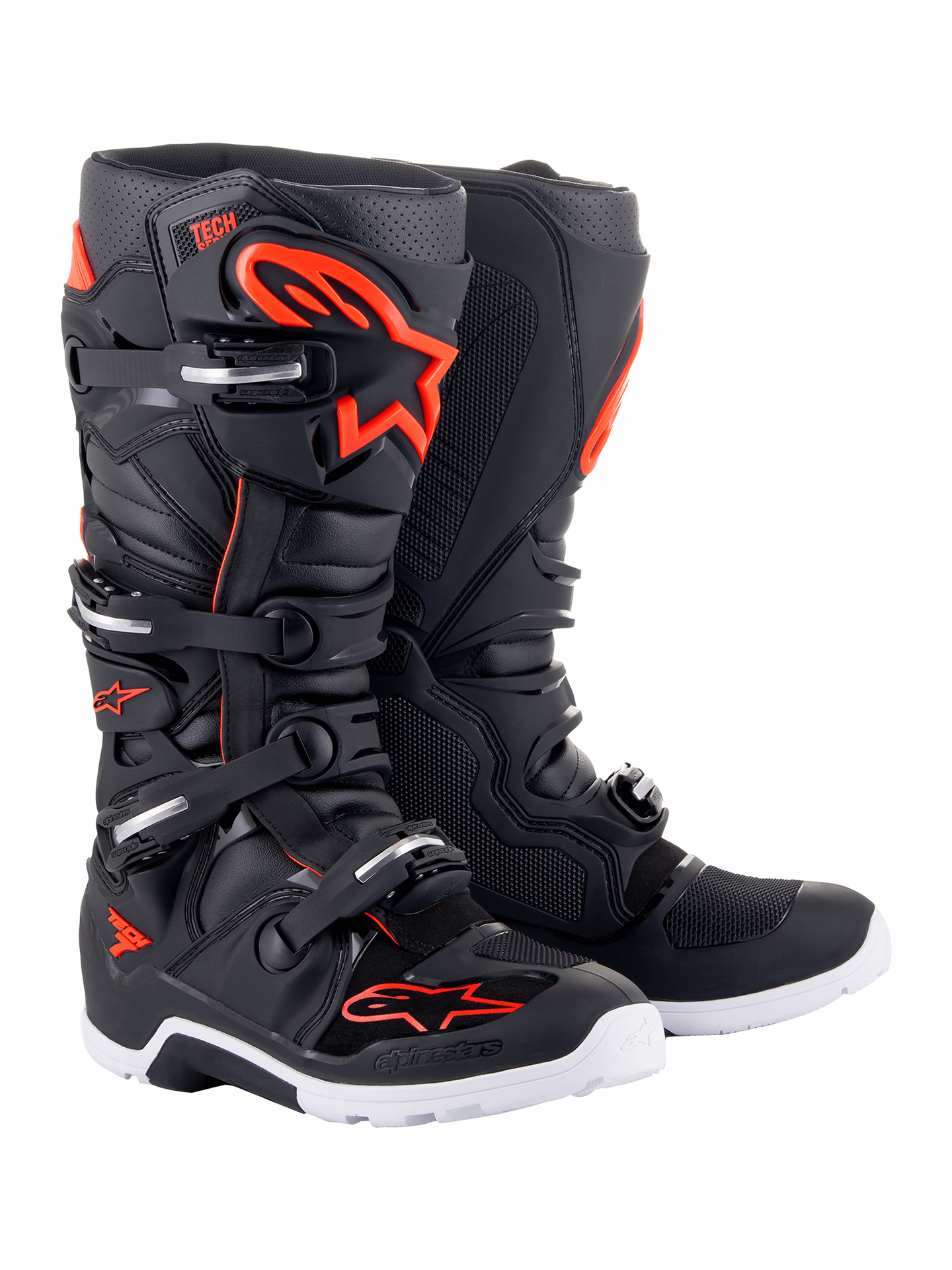 Botas Alpinestars Tech 7 Enduro - Negro/Rojo Fluorescent