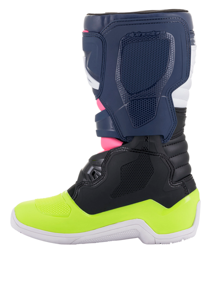 Botas Alpinestars Youth Tech 3S - Negro/Azul/Rosa/Blanco/Amarillo