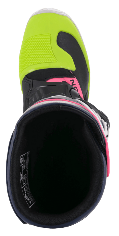 Botas Alpinestars Youth Tech 3S - Negro/Azul/Rosa/Blanco/Amarillo