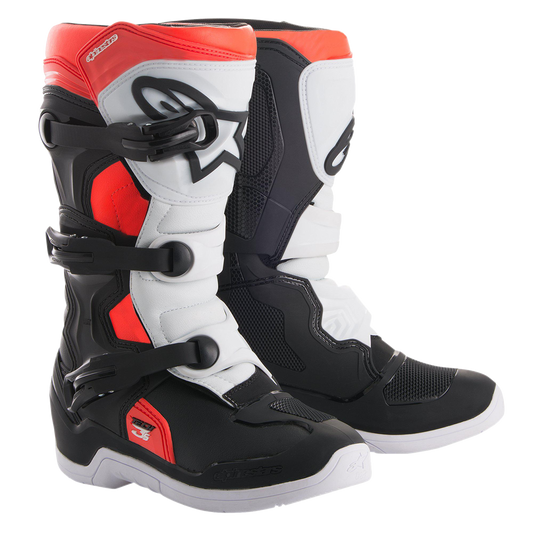 Botas Alpinestars Youth Tech 3S - Blanco/Negro/Naranja