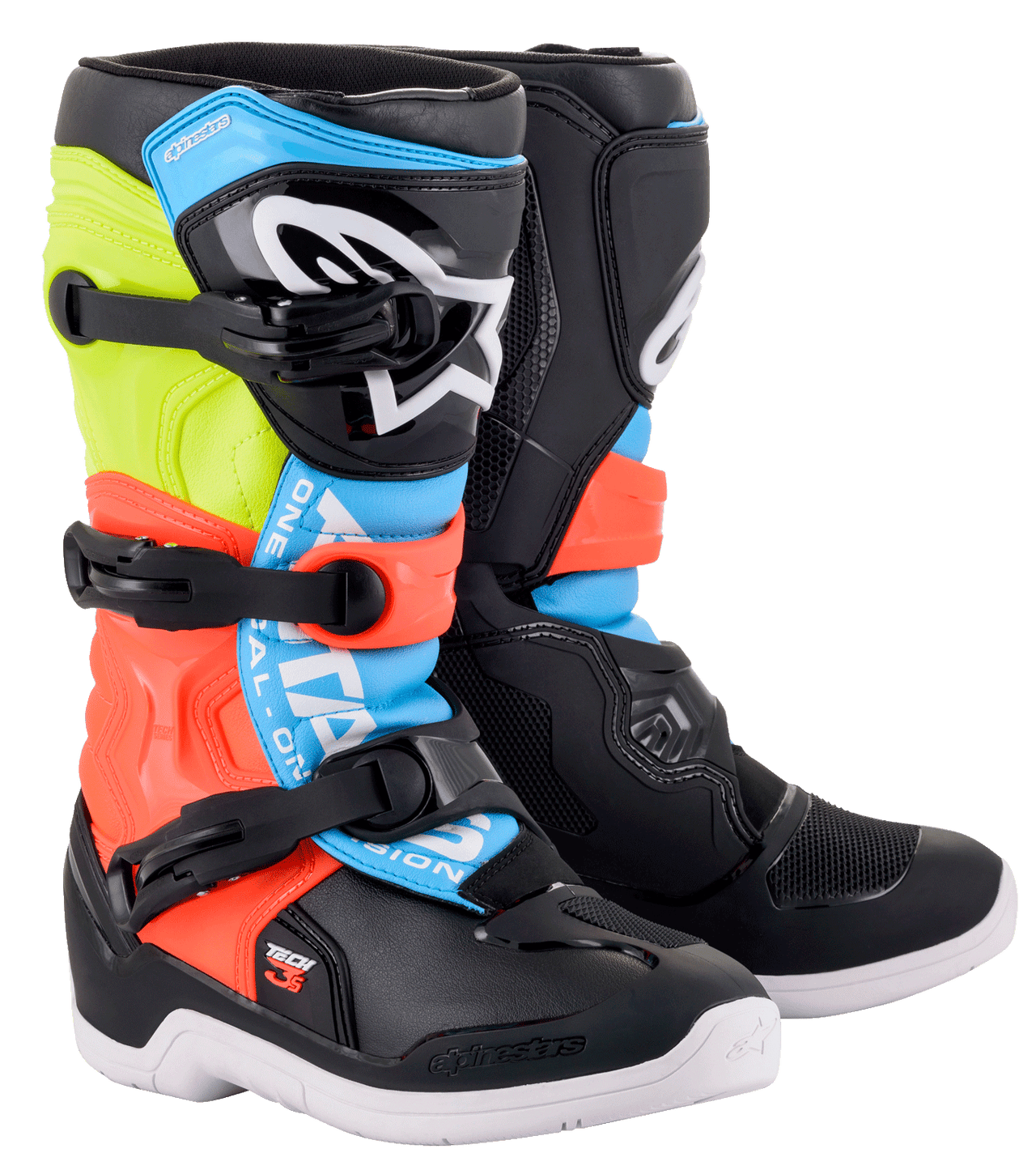 Botas Alpinestars Youth Tech 3S - Nergo/Amarillo/Rojo