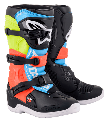 Botas Alpinestars Youth Tech 3S - Nergo/Amarillo/Rojo