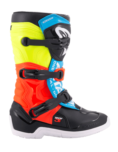 Botas Alpinestars Youth Tech 3S - Nergo/Amarillo/Rojo