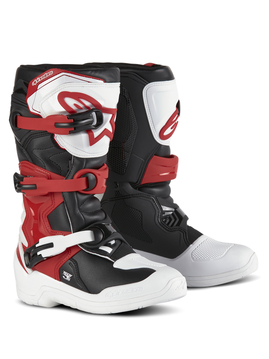 Botas de adolescente Alpinestars Tech 3S - blanco/negro/rojo