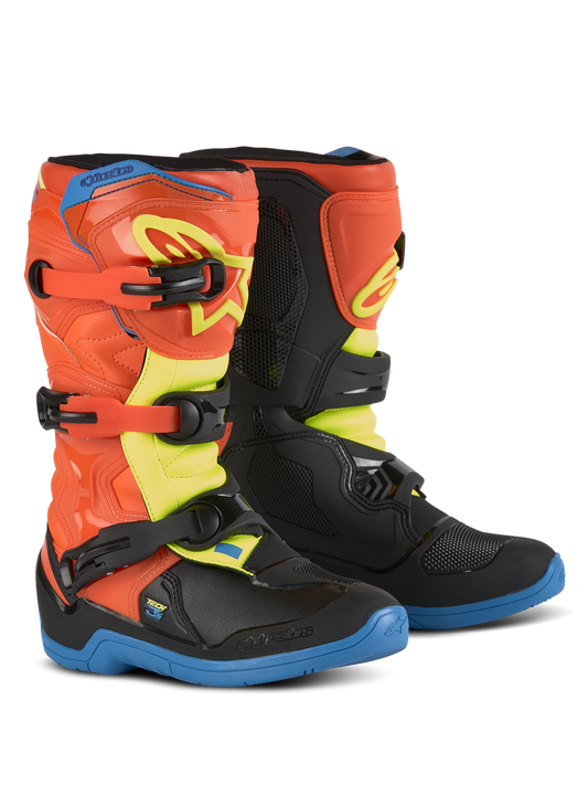 Botas de adolescente Alpinestars Tech 3S - naranja/azul/amarillo/negro