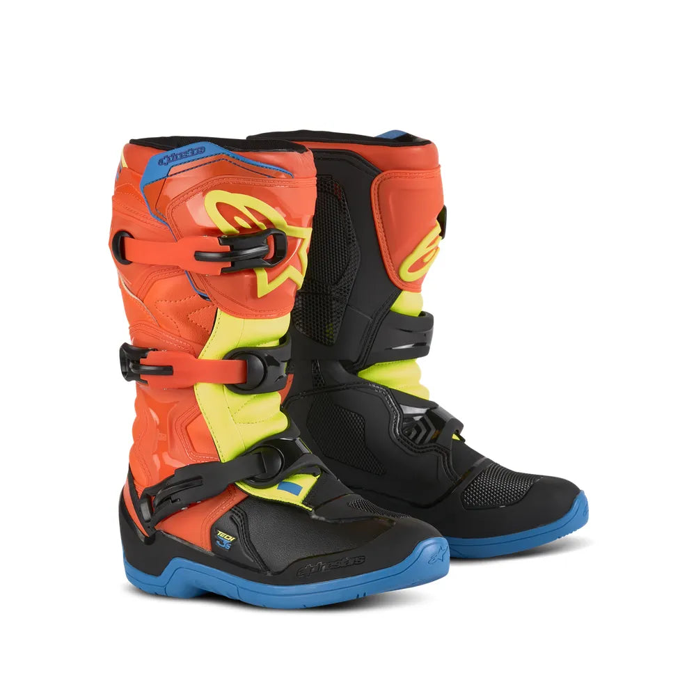 Botas de adolescente Alpinestars Tech 3S - naranja/azul/amarillo/negro