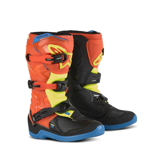 Botas de adolescente Alpinestars Tech 3S - naranja/azul/amarillo/negro
