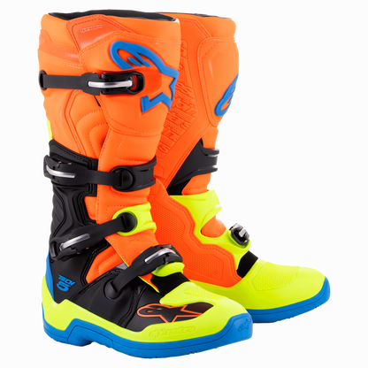 Botas ALPINESTARS Tech 5 - Naranja/Azul/Amarillo Fluorescente