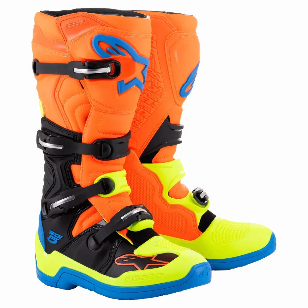 Botas ALPINESTARS Tech 5 - Naranja/Azul/Amarillo Fluorescente