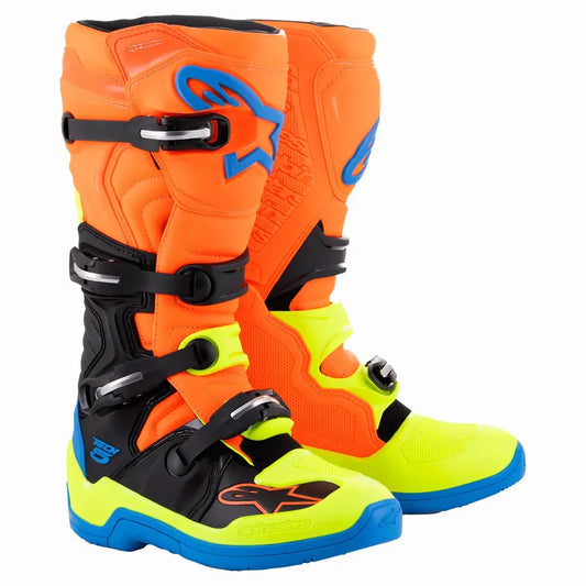 Botas ALPINESTARS Tech 5 - Naranja/Azul/Amarillo Fluorescente