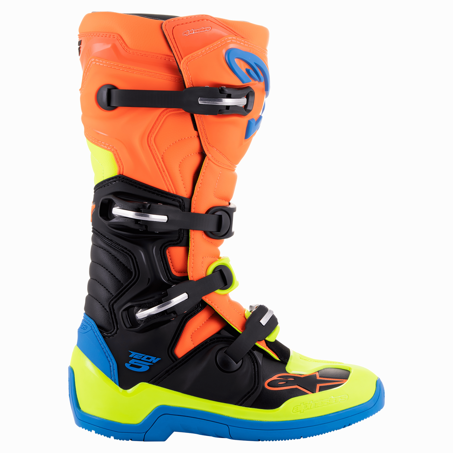 Botas ALPINESTARS Tech 5 - Naranja/Azul/Amarillo Fluorescente