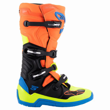 Botas ALPINESTARS Tech 5 - Naranja/Azul/Amarillo Fluorescente