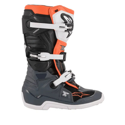 Botas Alpinestars Tech 7S Youth - Negro/Gris/Blanco/Naranja