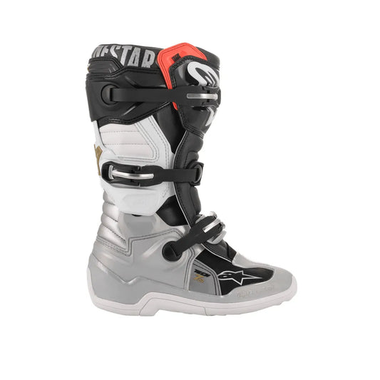 Botas Alpinestars Tech 7S Youth - Negro/Gris/Blanco/Naranja
