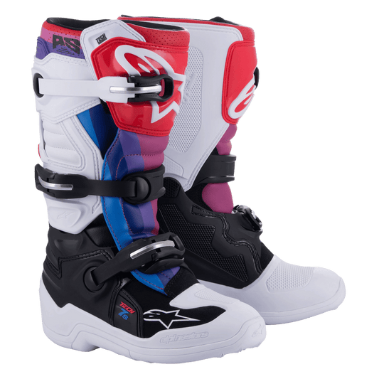 Botas Alpinestars Youth Tech 7S - Blanco/Negro/Arcoiris