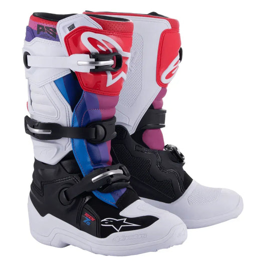 Botas de adolescente Alpinestars Tech 7S - blanco/negro/arcoiris