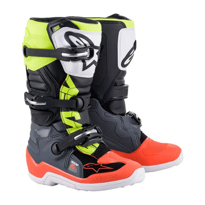 Botas de adolescente Alpinestars Tech 7S - negro/gris/rojo/blanco/amarillo