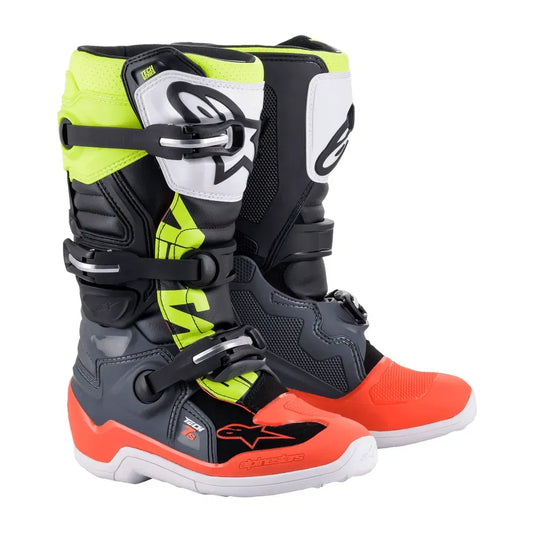 Botas de adolescente Alpinestars Tech 7S - negro/gris/rojo/blanco/amarillo