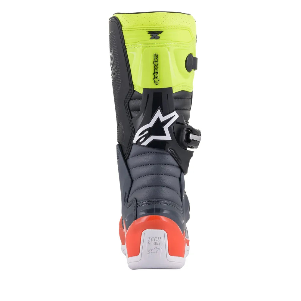 Botas de adolescente Alpinestars Tech 7S - negro/gris/rojo/blanco/amarillo