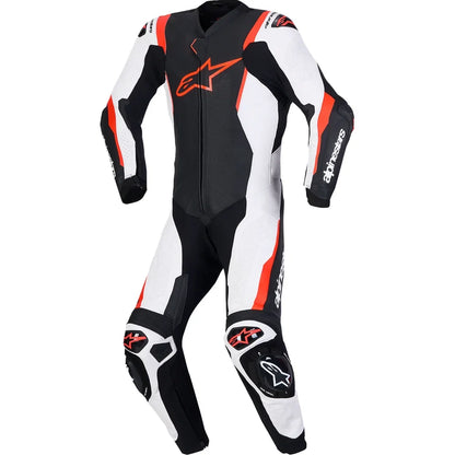 Traje de Piel Alpinestars Missile v3 1-Piece Black/White/Red Fluo
