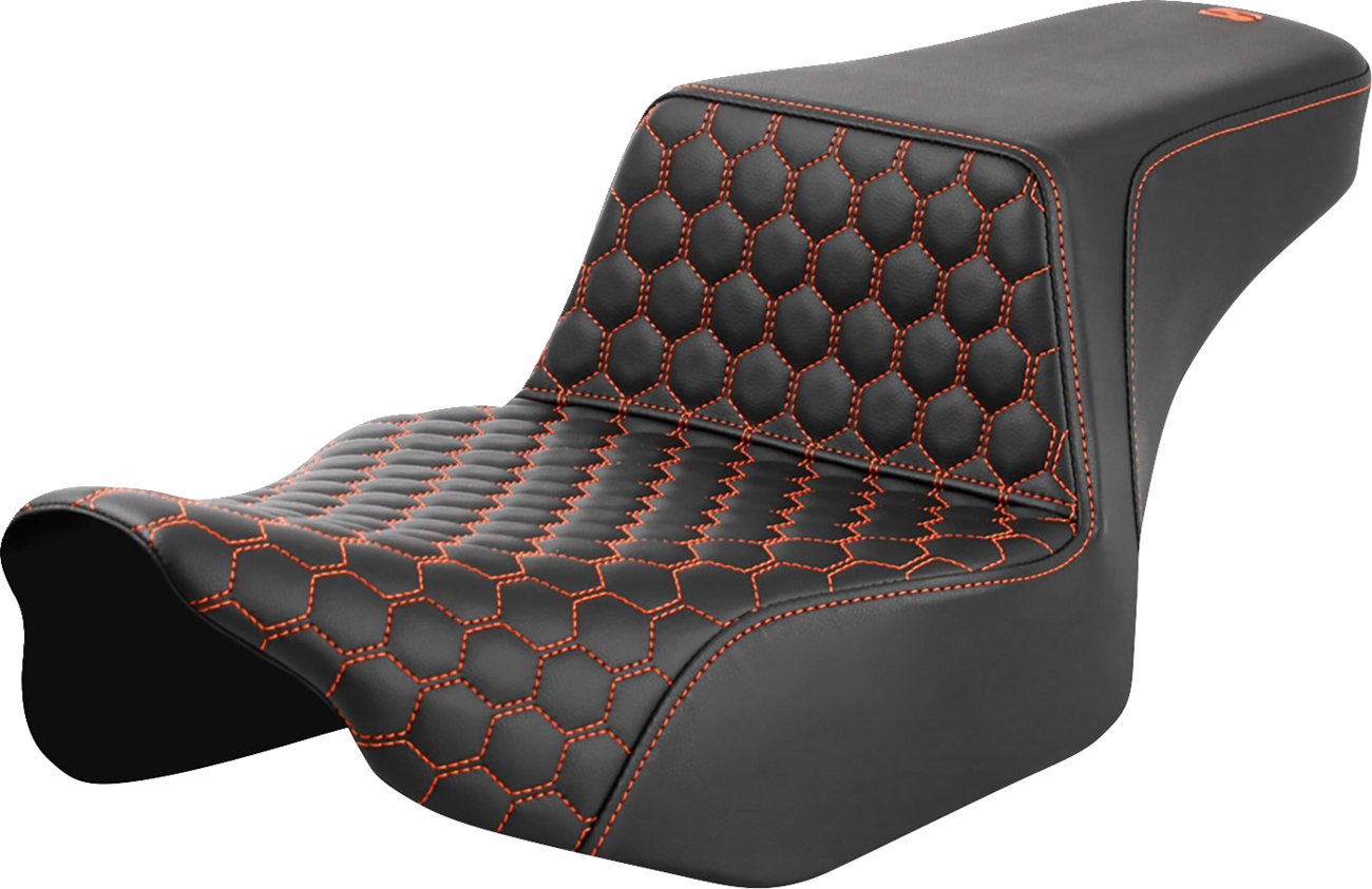 Asiento elevado tipo panal - Asiento elevado - Alcance extendido - Panal delantero - Costura naranja - FL '23-'24