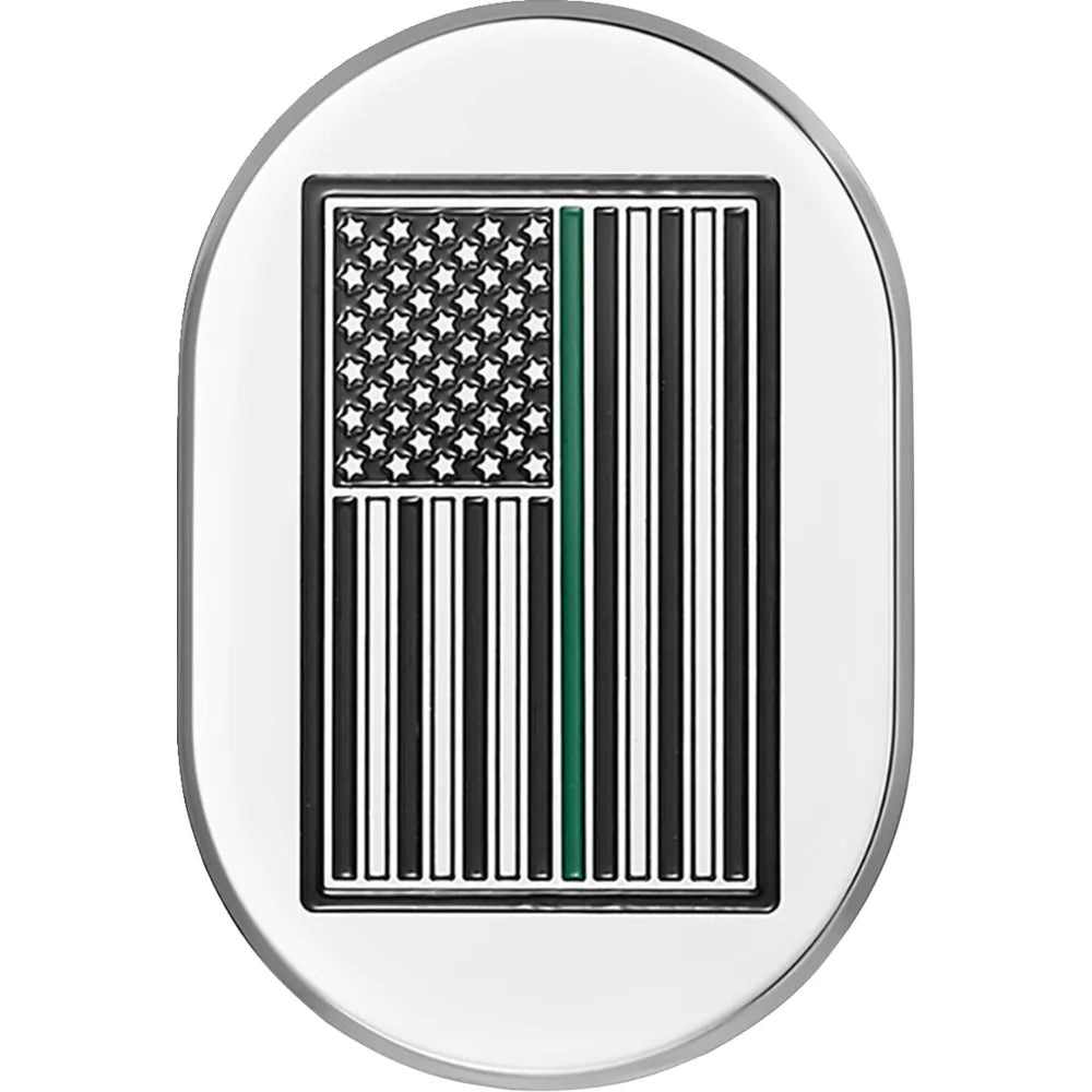 Cubierta de antena - Cubierta de antena - Guardabarros trasero izquierdo - Bandera estadounidense Green Line - Cromo