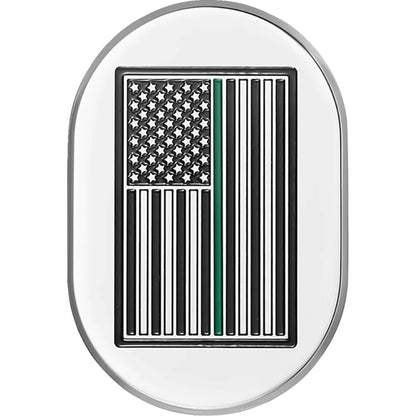 Cubierta de antena - Cubierta de antena - Guardabarros trasero izquierdo - Bandera estadounidense Green Line - Cromo