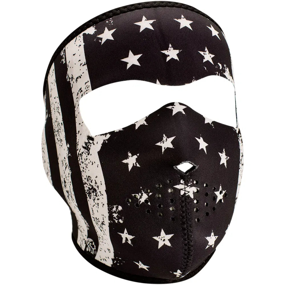 Full-Face Mask - Black/White Flag