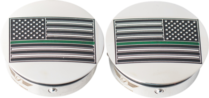 Cubiertas de brazo oscilante - Cubiertas de brazo oscilante - Bandera americana de línea verde - Personalizada - Invertida