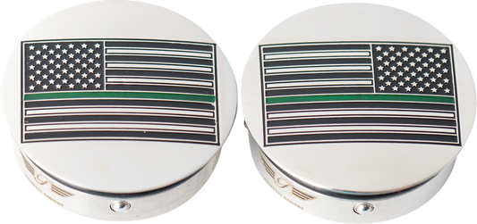 Cubiertas de brazo oscilante - Cubiertas de brazo oscilante - Bandera americana de línea verde - Personalizada - Invertida