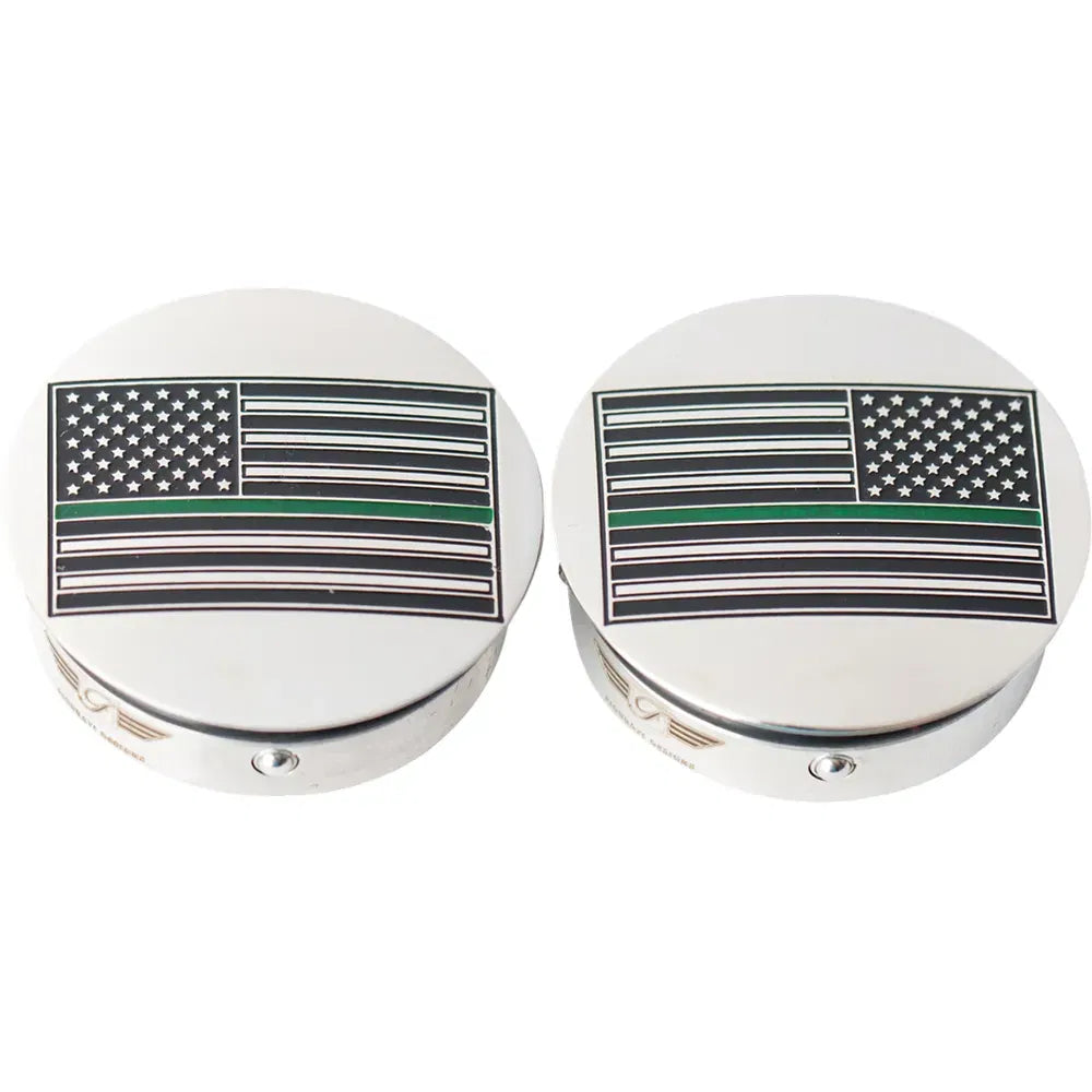 Cubiertas de brazo oscilante - Cubiertas de brazo oscilante - Bandera americana de línea verde - Personalizada - Invertida