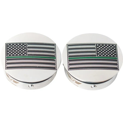 Cubiertas de brazo oscilante - Cubiertas de brazo oscilante - Bandera americana de línea verde - Personalizada - Invertida
