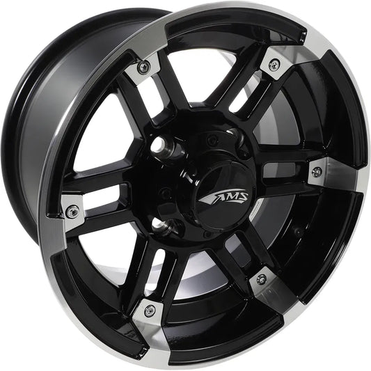 Wheel - Front/Rear - Machined Black - 12x7 - 4/110 - 5+2