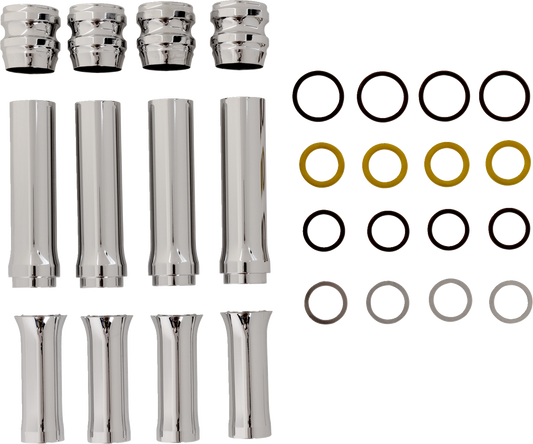 Kit de cubierta de tubo de varilla de empuje - Kit de cubierta de tubo de varilla de empuje - Calibre 10® - Cromo - Doble cámara