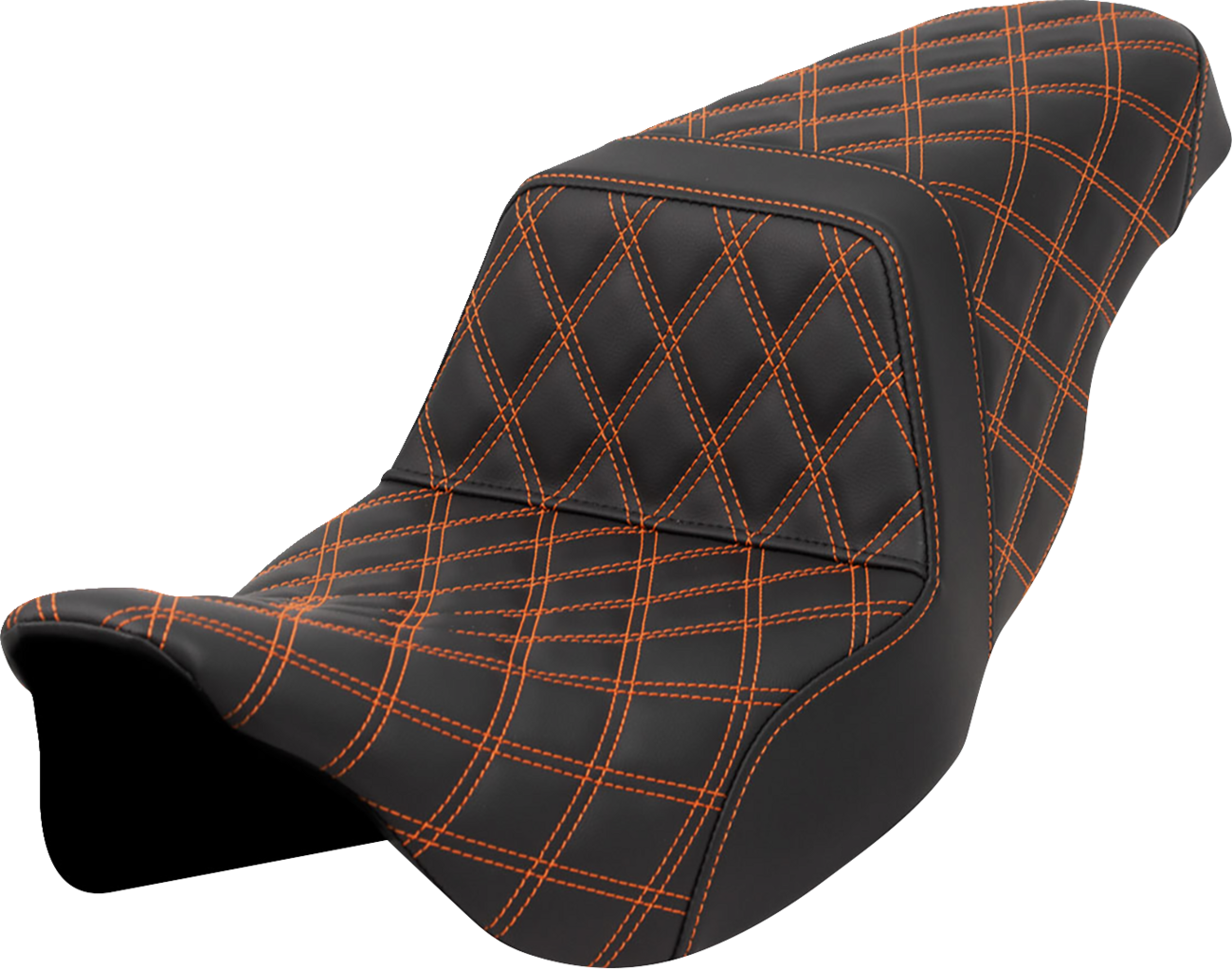 Asiento subido con costura de celosía - Asiento subido con costura de celosía - Puntada naranja - FLH/FLT '08-'23