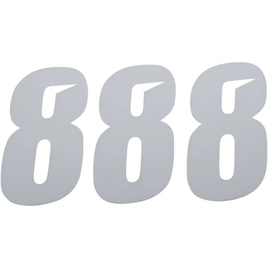 Slash Number Plate - #8 - White - 6"