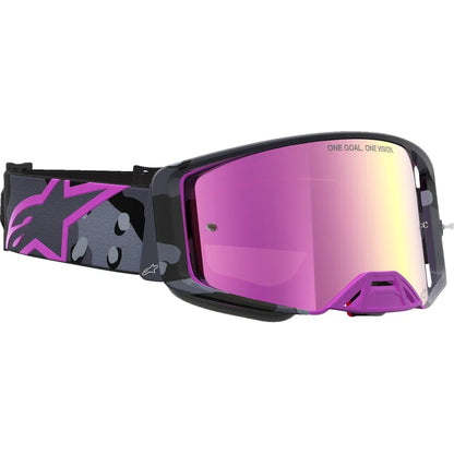 Goggles ALPINESTARS Goggles Supertech Limited Edition Loane Camo Supertech Loane Limited Pink Mirror Camo Purple