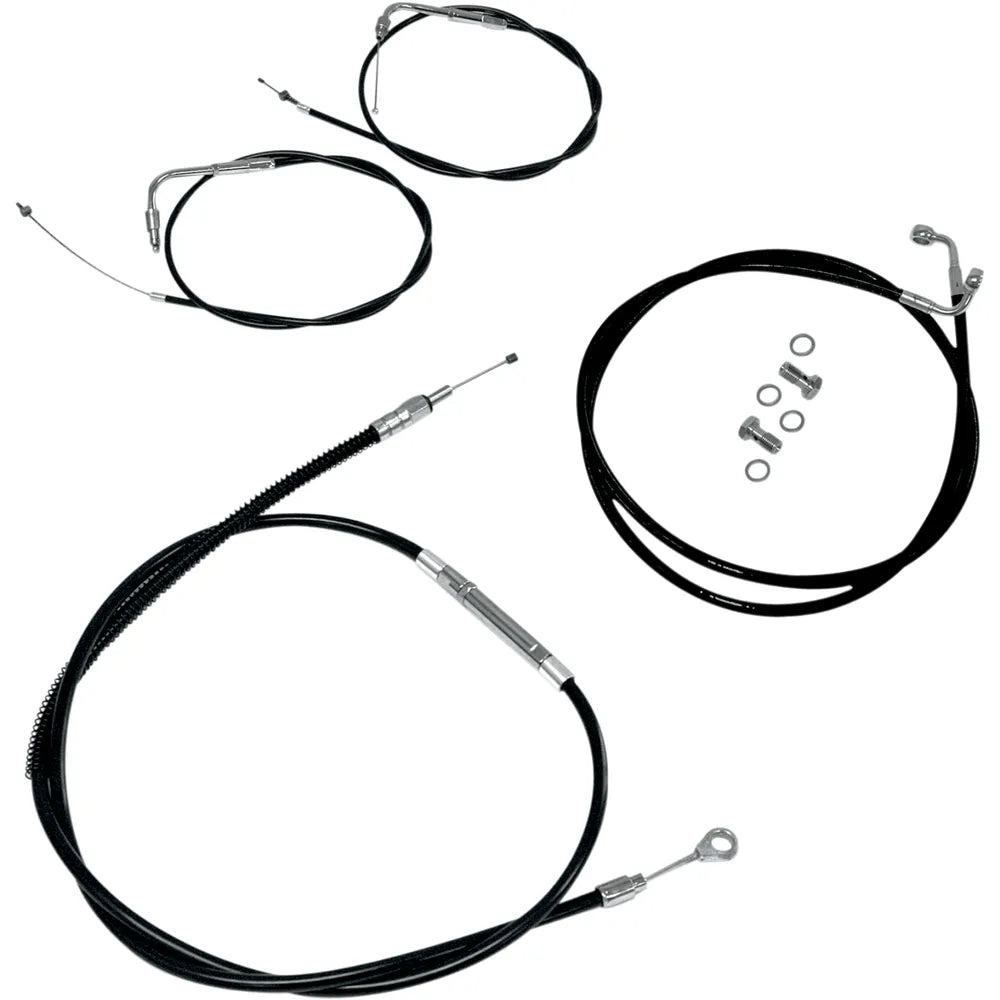 Handlebar Cable/Brake Line Kit - 15" - 17" Ape Hanger Handlebars - Black Vinyl