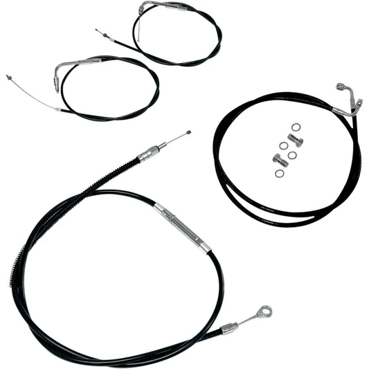 Handlebar Cable/Brake Line Kit - 12" - 14" Ape Hanger Handlebars - Black Vinyl