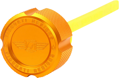 Varilla de nivel de aceite magnética de alto rendimiento - Varilla de nivel de aceite magnética de alto rendimiento - Moleteada - Dorada - M8 Touring/Trike