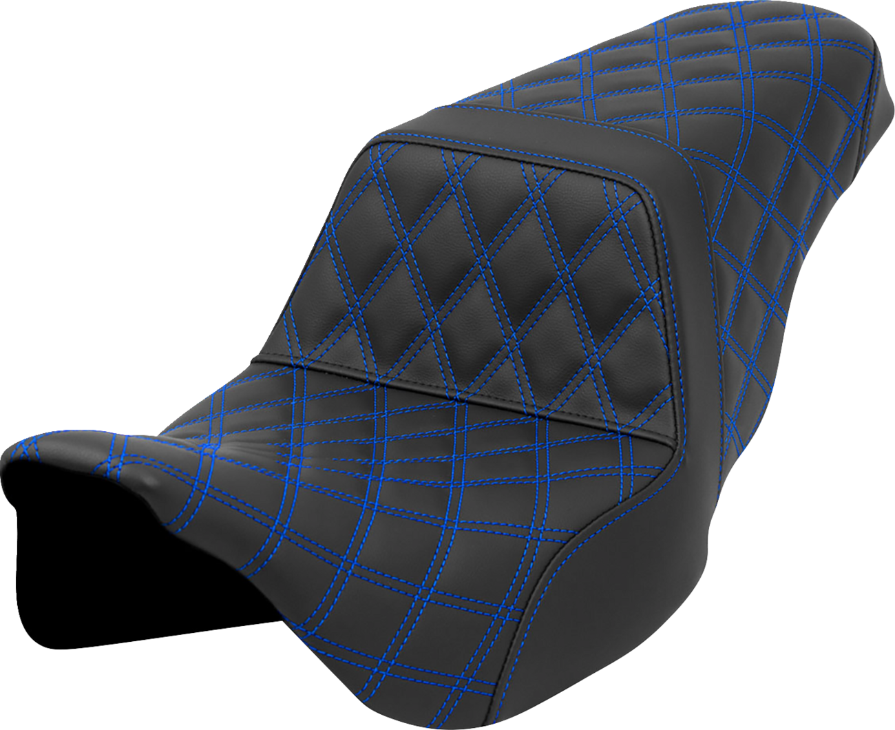 Asiento elevador con costura de celosía - Asiento con escalera - Costura de celosía - Costura azul - FLH/FLT '08-'23